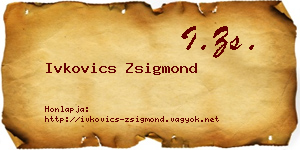 Ivkovics Zsigmond névjegykártya